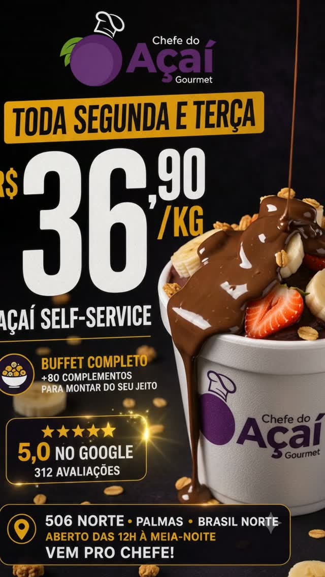 Açaí Cremoso Chefe do Açaí